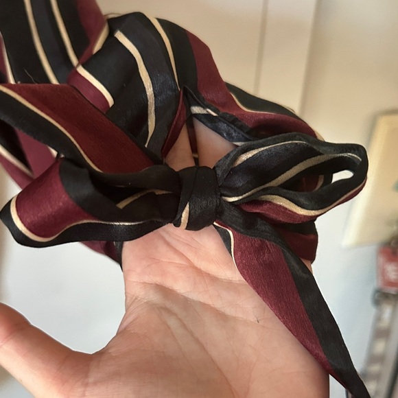 ZARA | Silky Satin Red Black Stripe Kimono Style Wrap - Picture 3 of 16